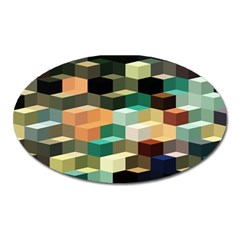 Art Design Color Pattern Creative 3d Oval Magnet by Celenk