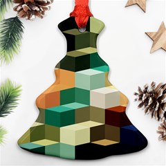 Art Design Color Pattern Creative 3d Christmas Tree Ornament (two Sides) by Celenk