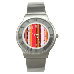 Abstract Background Pattern Textile Stainless Steel Watch by Celenk