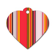 Abstract Background Pattern Textile Dog Tag Heart (one Side) by Celenk