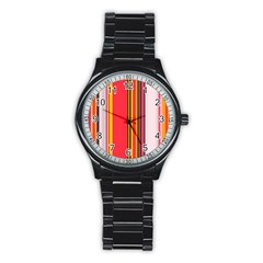 Abstract Background Pattern Textile Stainless Steel Round Watch by Celenk