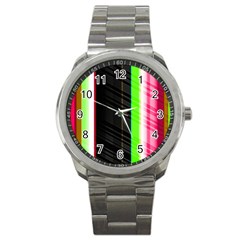 Abstract Background Pattern Textile Sport Metal Watch by Celenk