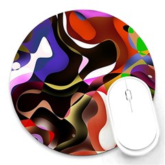 Abstract Background Design Art Round Mousepads by Celenk