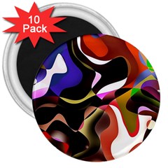 Abstract Background Design Art 3  Magnets (10 Pack)  by Celenk