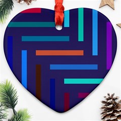 Lines Line Background Abstract Heart Ornament (two Sides) by Celenk