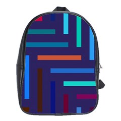 Lines Line Background Abstract School Bag (large) by Celenk