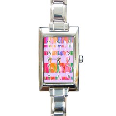 Watercolour Paint Dripping Ink Rectangle Italian Charm Watch by Celenk