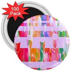 Watercolour Paint Dripping Ink 3  Magnets (100 Pack) by Celenk