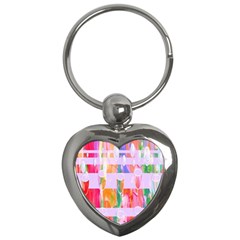 Watercolour Paint Dripping Ink Key Chains (heart)  by Celenk