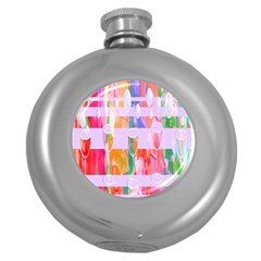 Watercolour Paint Dripping Ink Round Hip Flask (5 Oz) by Celenk