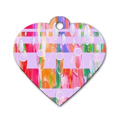 Watercolour Paint Dripping Ink Dog Tag Heart (one Side) by Celenk