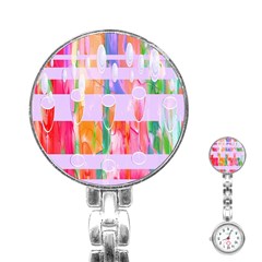 Watercolour Paint Dripping Ink Stainless Steel Nurses Watch by Celenk