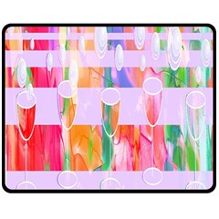 Watercolour Paint Dripping Ink Double Sided Fleece Blanket (medium)  by Celenk