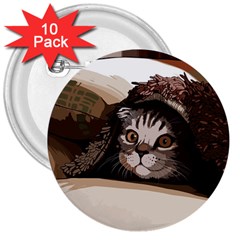 Cat Kitten Cute Pet Blanket Sweet 3  Buttons (10 Pack)  by Celenk