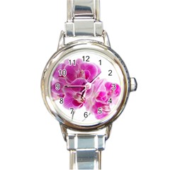 Orchid Phaleonopsis Art Plant Round Italian Charm Watch by Celenk