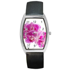 Orchid Phaleonopsis Art Plant Barrel Style Metal Watch by Celenk