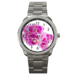 Orchid Phaleonopsis Art Plant Sport Metal Watch by Celenk