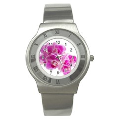 Orchid Phaleonopsis Art Plant Stainless Steel Watch by Celenk