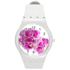 Orchid Phaleonopsis Art Plant Round Plastic Sport Watch (m) by Celenk