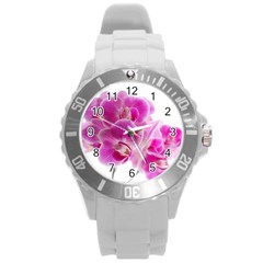 Orchid Phaleonopsis Art Plant Round Plastic Sport Watch (l) by Celenk