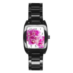 Orchid Phaleonopsis Art Plant Stainless Steel Barrel Watch by Celenk