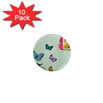 whimsical shabby chic collage 1  Mini Magnet (10 pack)  Front