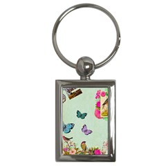 Whimsical Shabby Chic Collage Key Chains (rectangle)  by NouveauDesign