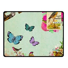 Whimsical Shabby Chic Collage Double Sided Fleece Blanket (small)  by NouveauDesign