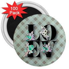 Rustic Love 3  Magnets (100 pack)