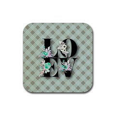 Rustic Love Rubber Coaster (Square) 