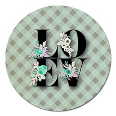 Rustic Love Magnet 5  (Round)