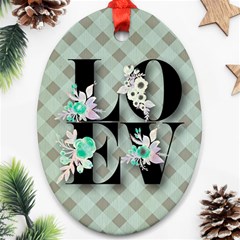 Rustic Love Oval Ornament (Two Sides)