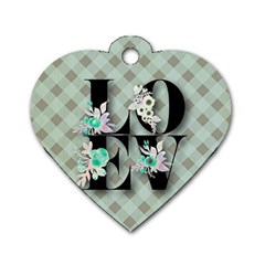 Rustic Love Dog Tag Heart (One Side)