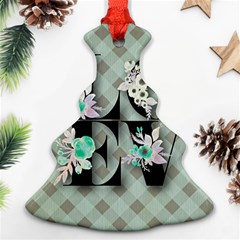 Rustic Love Christmas Tree Ornament (Two Sides)