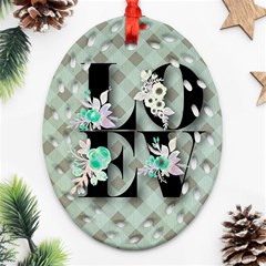 Rustic Love Oval Filigree Ornament (Two Sides)