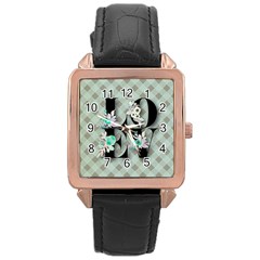 Rustic Love Rose Gold Leather Watch 