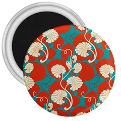 Floral Asian Vintage Pattern 3  Magnets by NouveauDesign