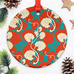 Floral Asian Vintage Pattern Ornament (round) by NouveauDesign