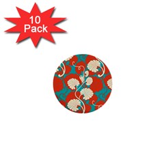 Floral Asian Vintage Pattern 1  Mini Buttons (10 Pack)  by NouveauDesign