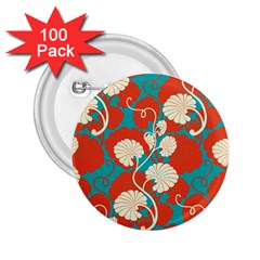 Floral Asian Vintage Pattern 2 25  Buttons (100 Pack)  by NouveauDesign