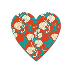 Floral Asian Vintage Pattern Heart Magnet by NouveauDesign