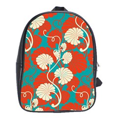 Floral Asian Vintage Pattern School Bag (xl) by NouveauDesign