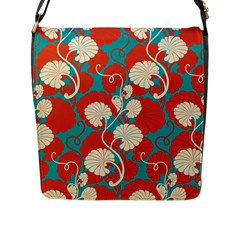 Floral Asian Vintage Pattern Flap Messenger Bag (l)  by NouveauDesign