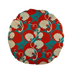 Floral Asian Vintage Pattern Standard 15  Premium Flano Round Cushions by NouveauDesign