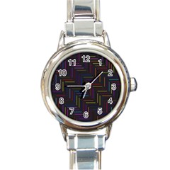 Lines Line Background Round Italian Charm Watch by Celenk