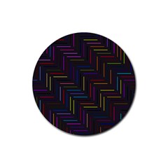 Lines Line Background Rubber Round Coaster (4 Pack)  by Celenk