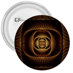 Fractal Copper Amber Abstract 3  Buttons by Celenk