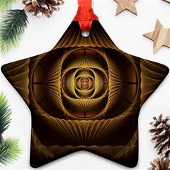 Fractal Copper Amber Abstract Ornament (star) by Celenk