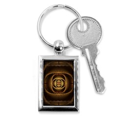 Fractal Copper Amber Abstract Key Chains (rectangle)  by Celenk