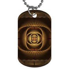 Fractal Copper Amber Abstract Dog Tag (two Sides) by Celenk